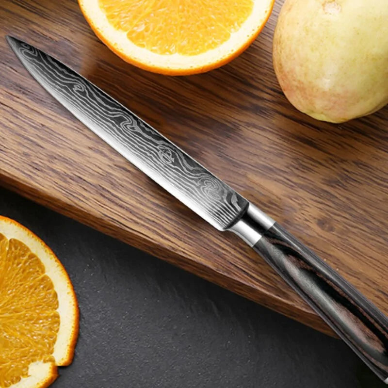 Japanese Damascus Professional Knife Set (Carbon)