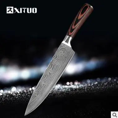 Professional Damascus Kitchen Knives (Carbon)