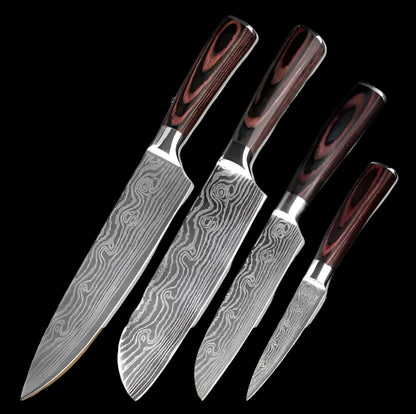 Professional Damascus Kitchen Knives (Carbon)