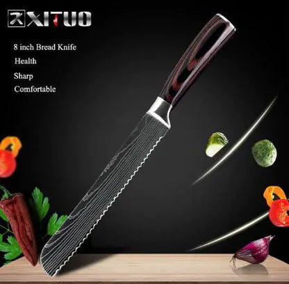 Professional Damascus Kitchen Knives (Carbon)