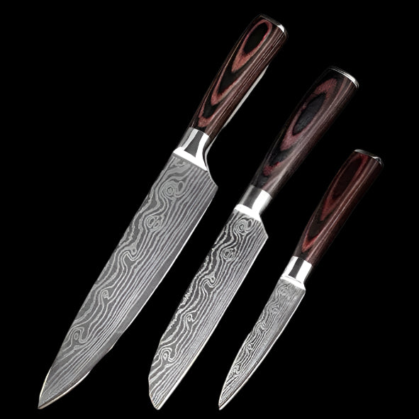 Professional Damascus Kitchen Knives (Carbon)